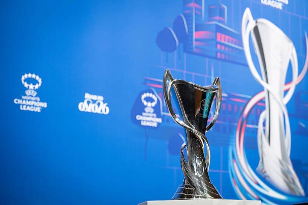 UWCL Finals 2026 cup being displayed